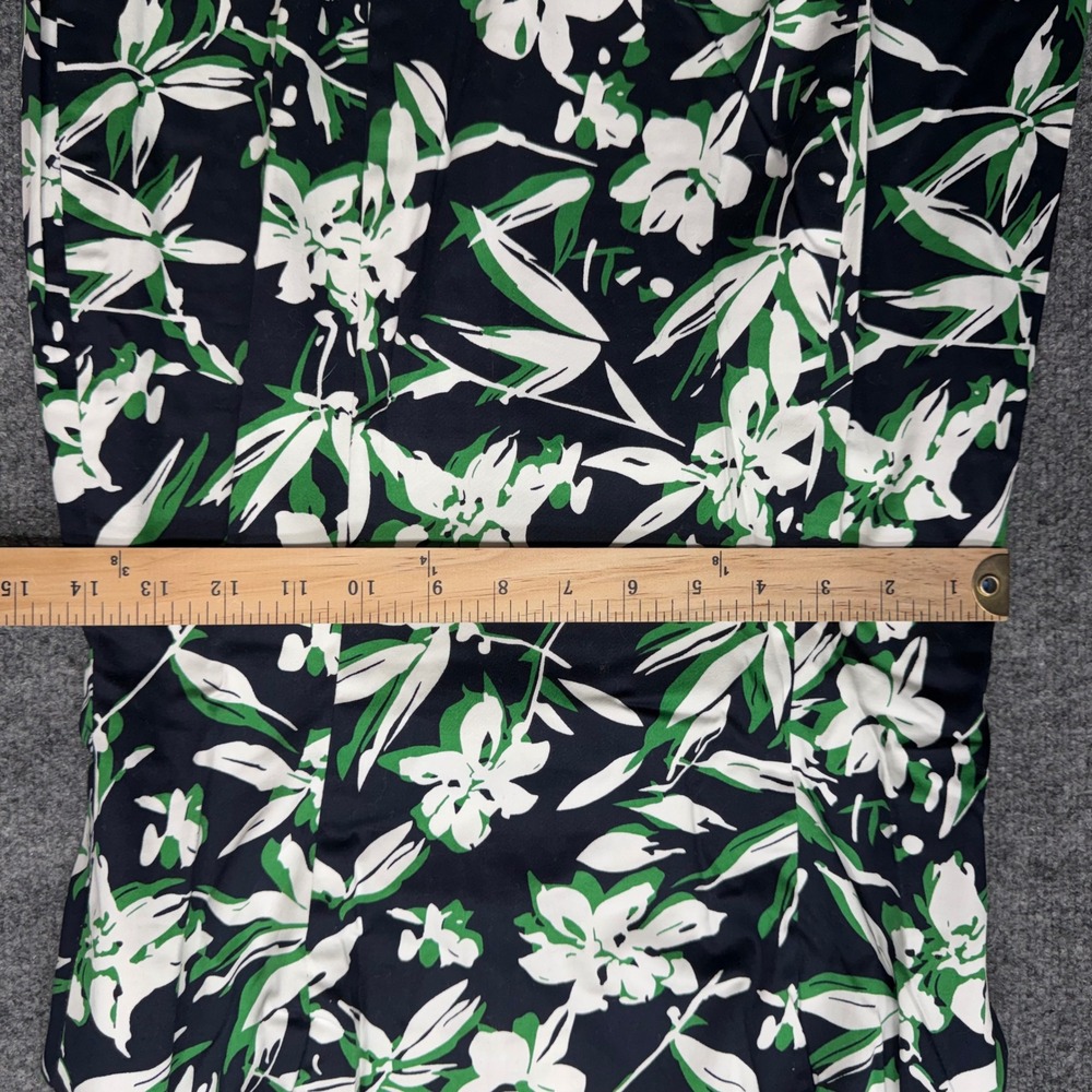 Chaps Womens Navy Green Floral Sleeveless‎ Boat Neck Sheath Dress Size 6 - Picture 5 of 8